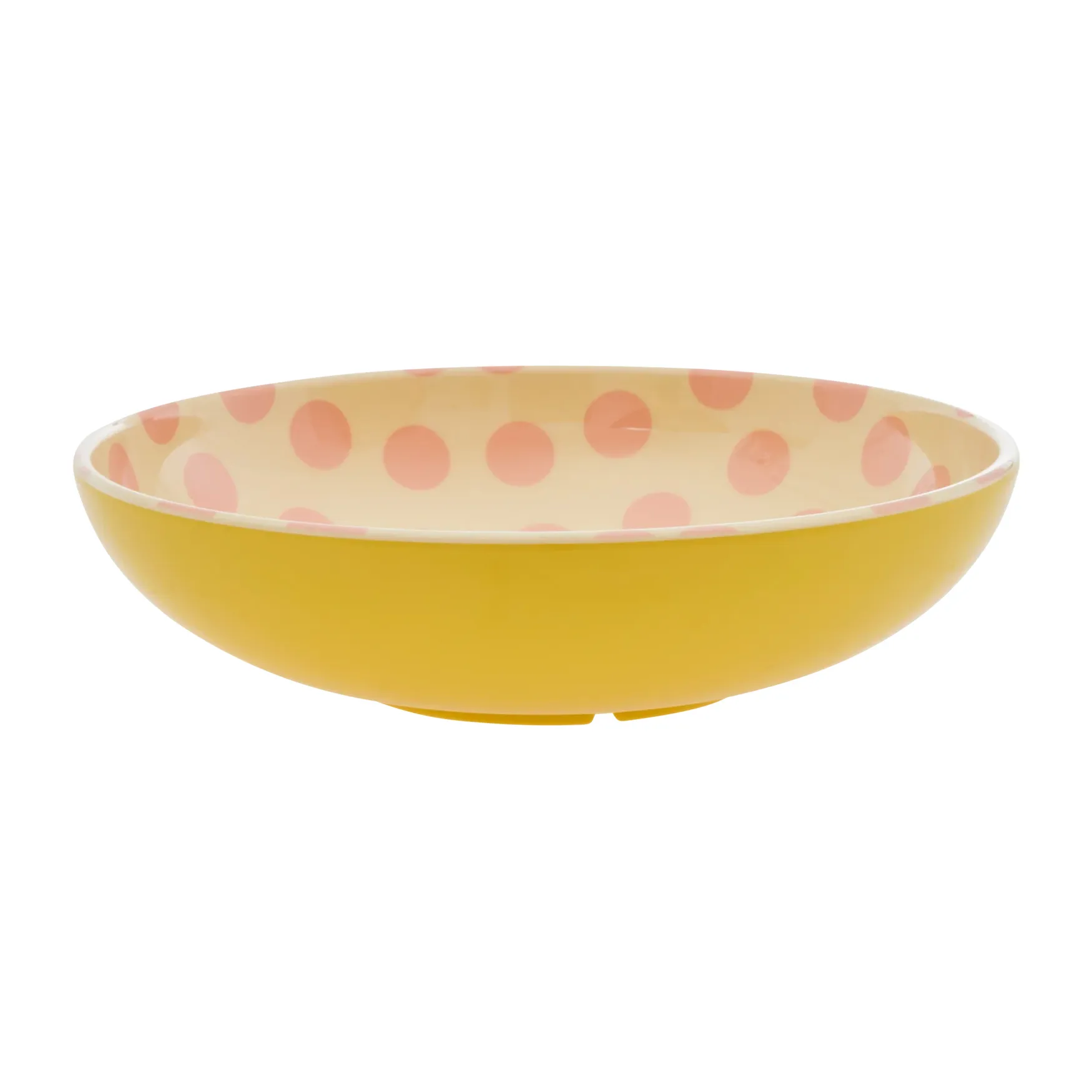 Rice salad bowl melamine Ø29.9 cm, Pink dots-yellow RICE