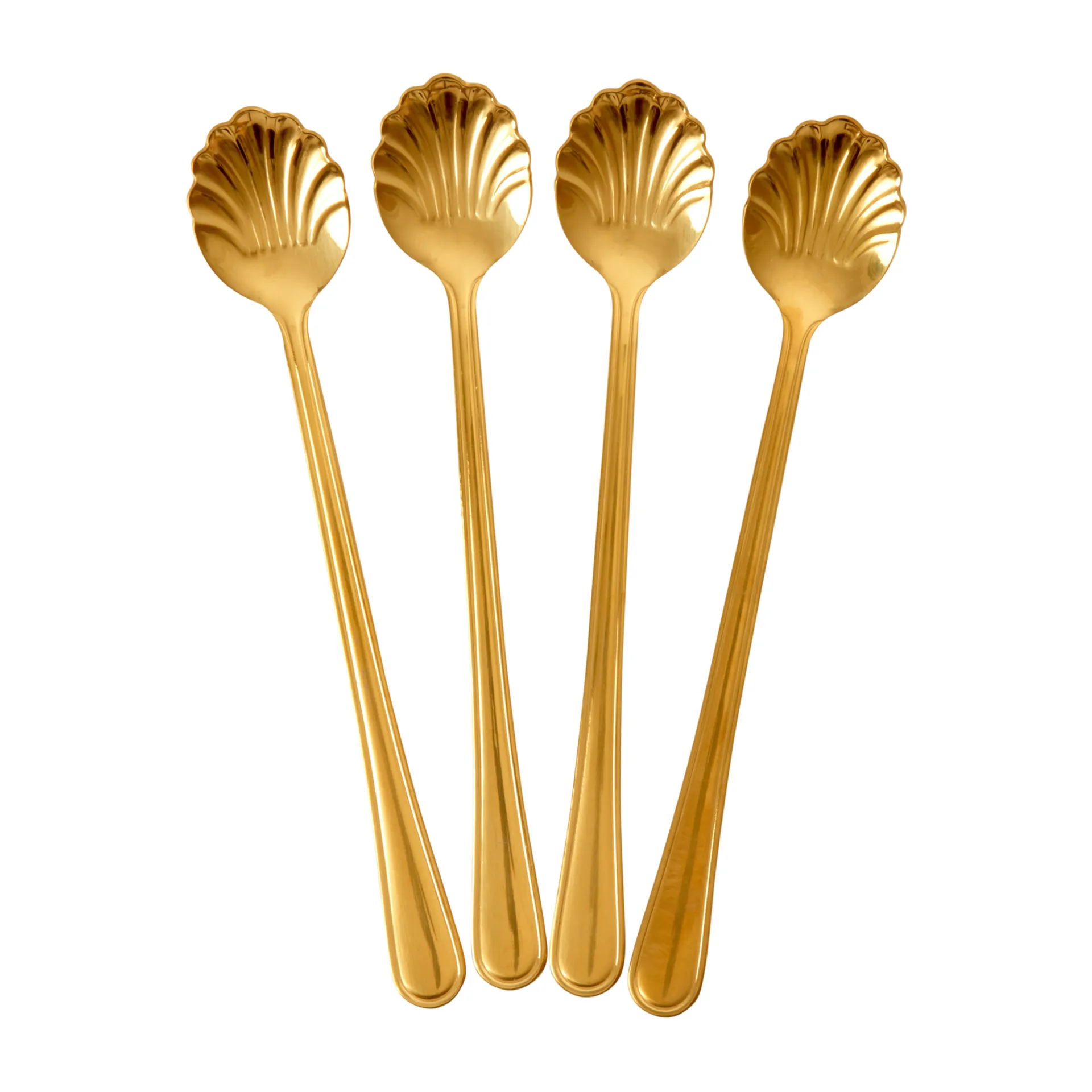 Rice Seashell latte spoon 19 cm 4-pack, Gold RICE