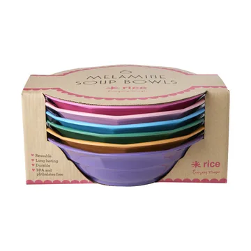 Rice soup plate melamine Ø19 cm 6 pieces - Multicolor - RICE