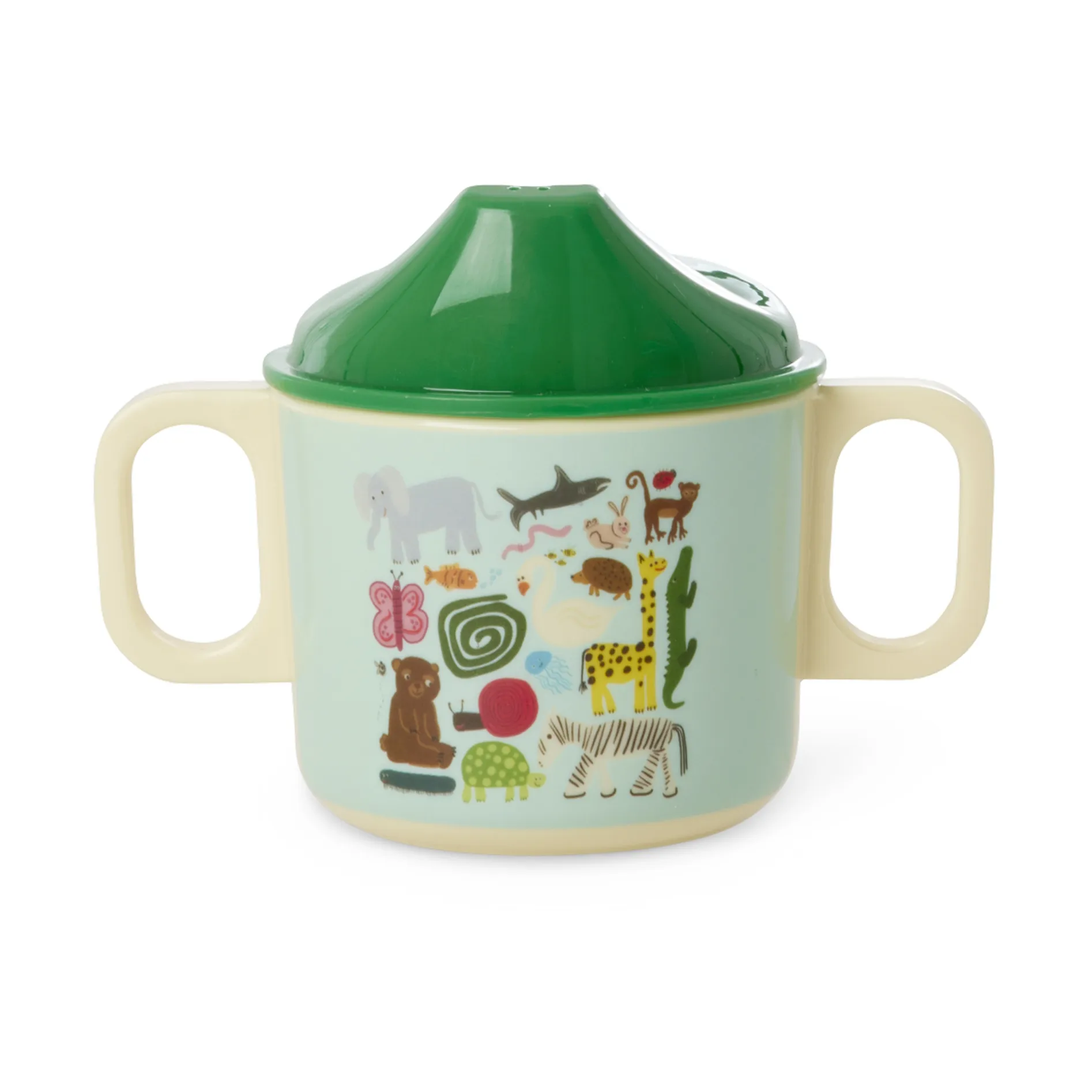 Rice wildlife children's mug with two handles 25 cl, Mint RICE