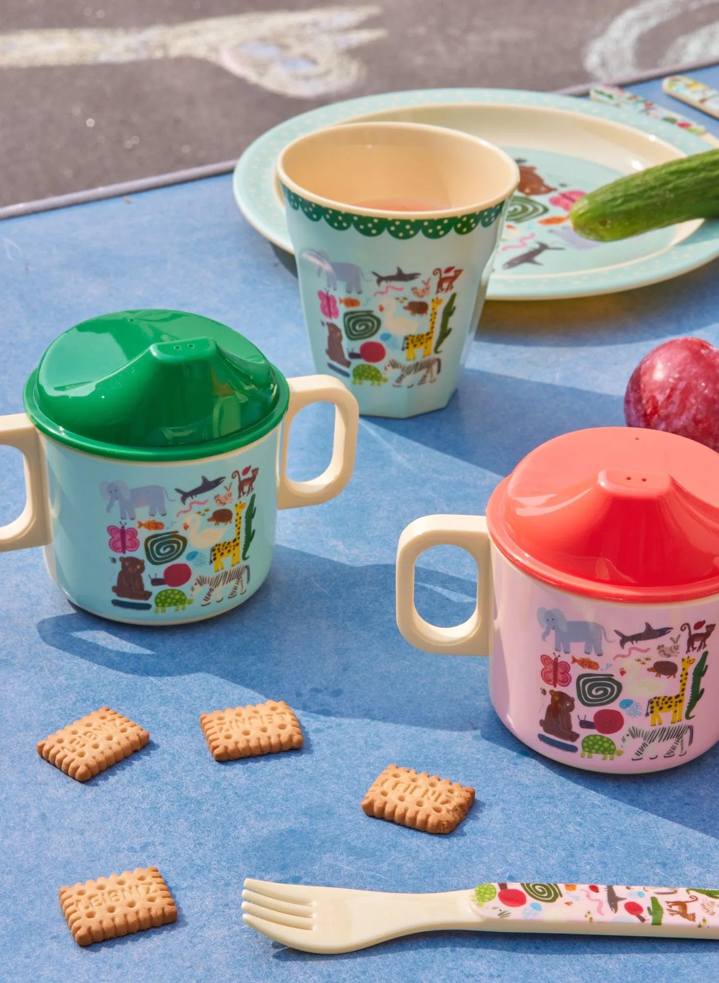 Rice wildlife children's mug with two handles 25 cl, Mint RICE