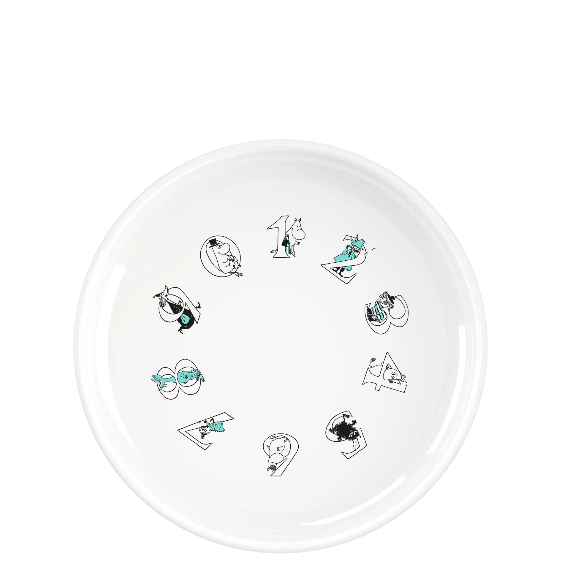 Moomin ABC deep plate Ø15 cm, Turquoise RIG-TIG
