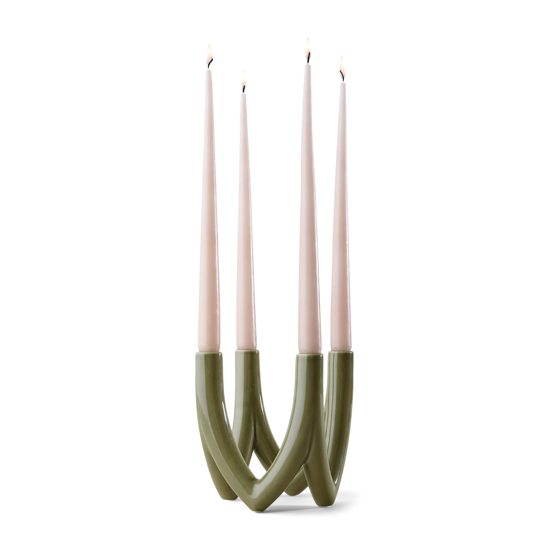 Chandelier candlestick no. 56, Olive green Ro Collection