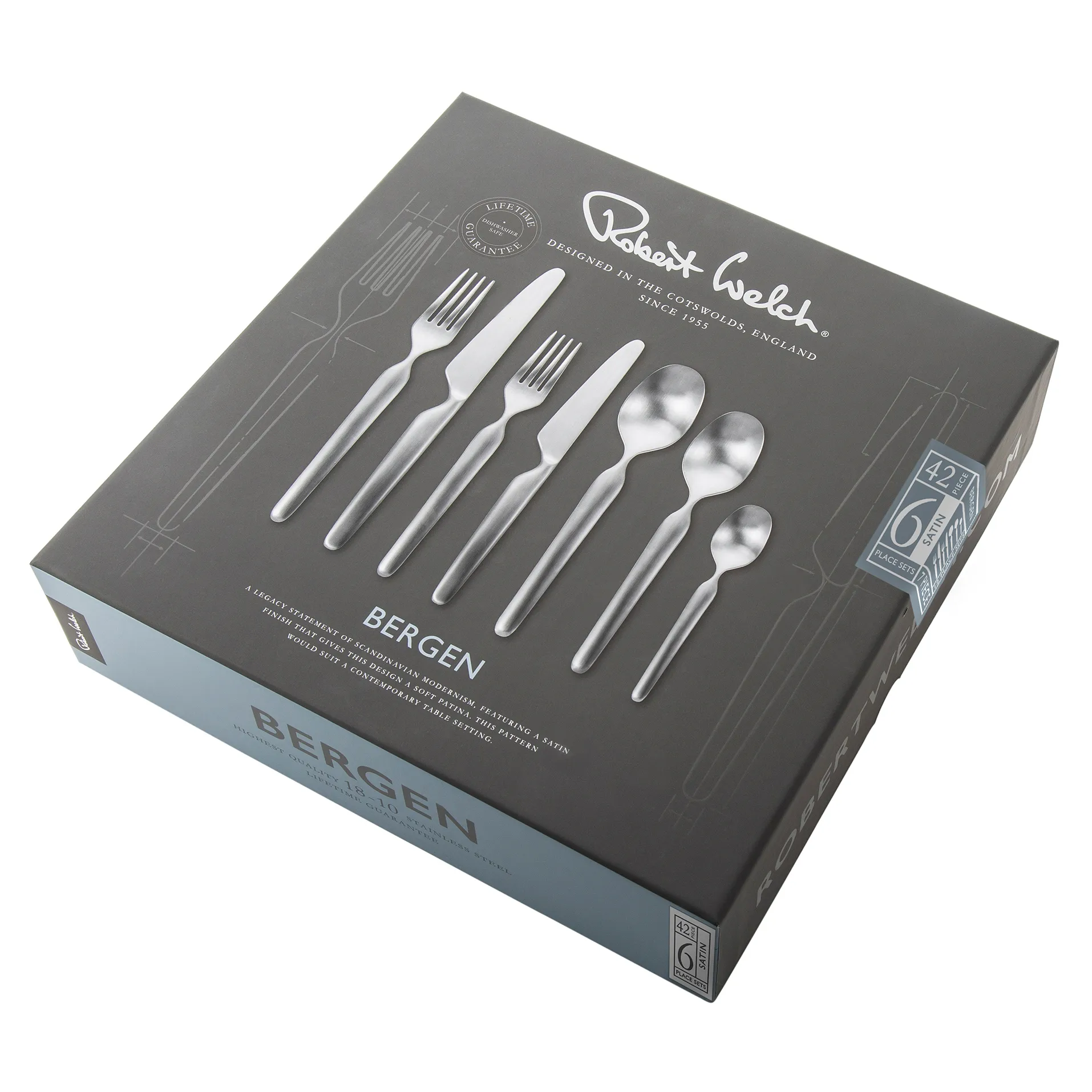 Bergen cutlery set matte, 42 pieces Robert Welch