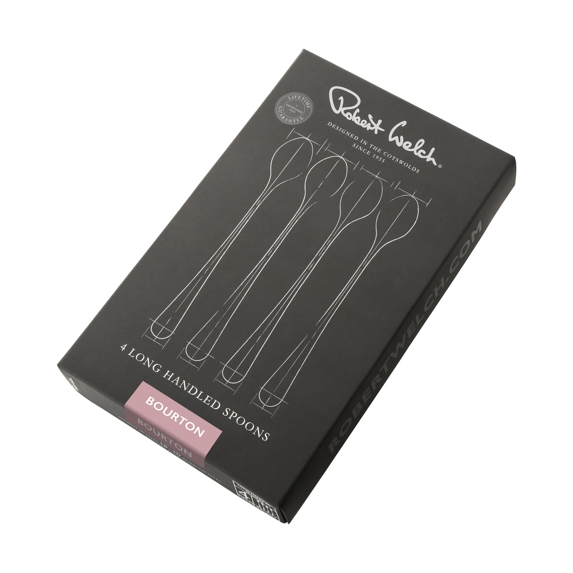 Bourton Bright latté spoon 4 pieces, Stainless steel Robert Welch