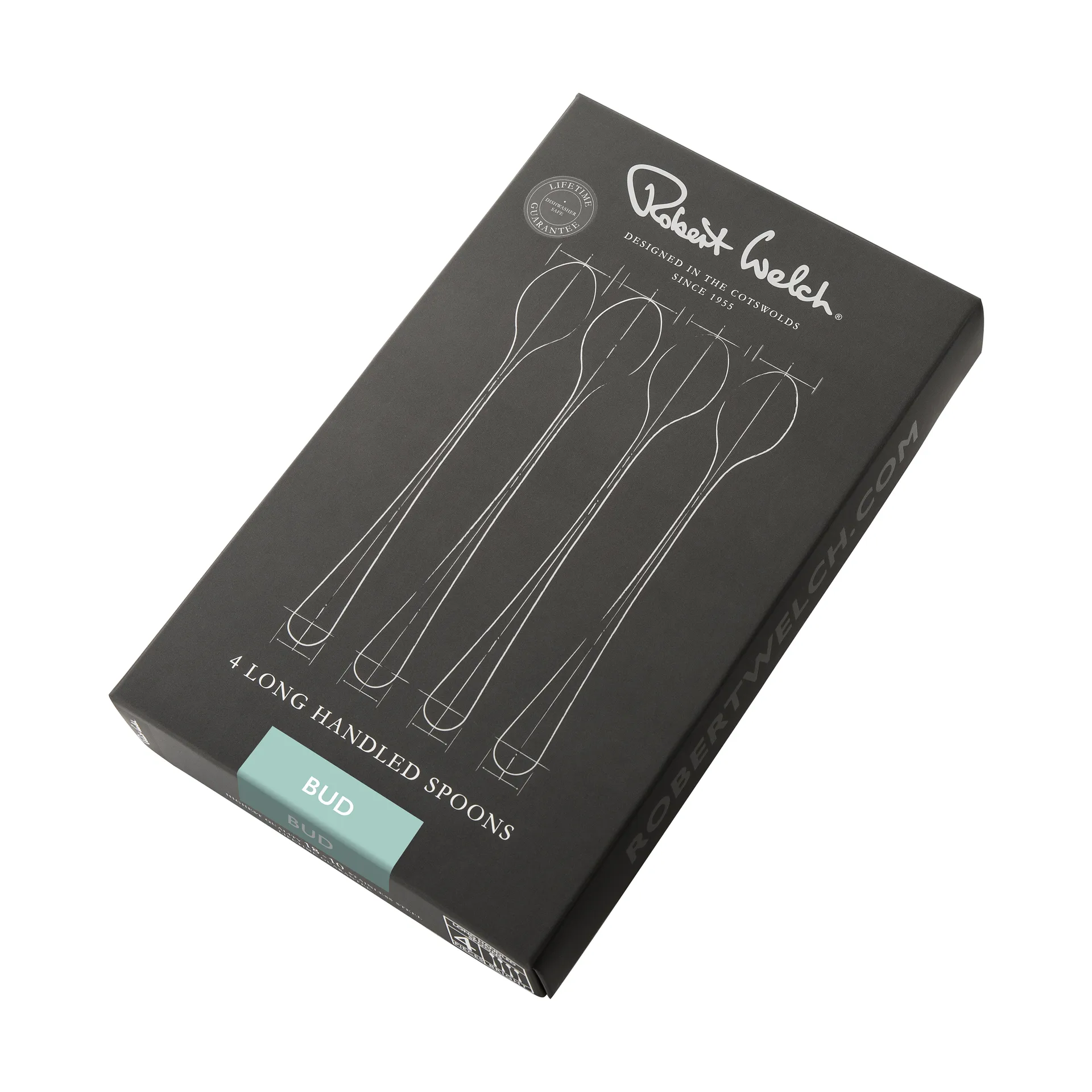 Bud Bright latté spoon 4 pieces, Stainless steel Robert Welch