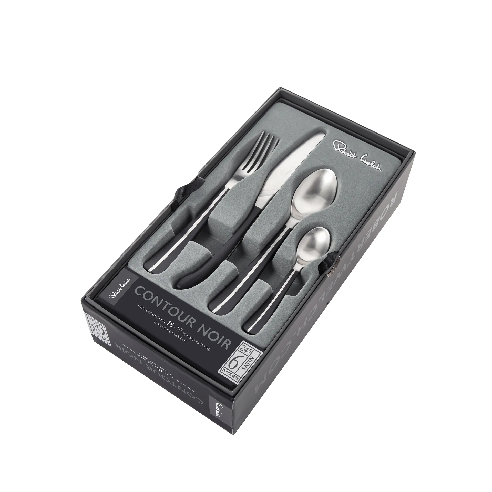Contour cutlery 24 pieces, black Robert Welch
