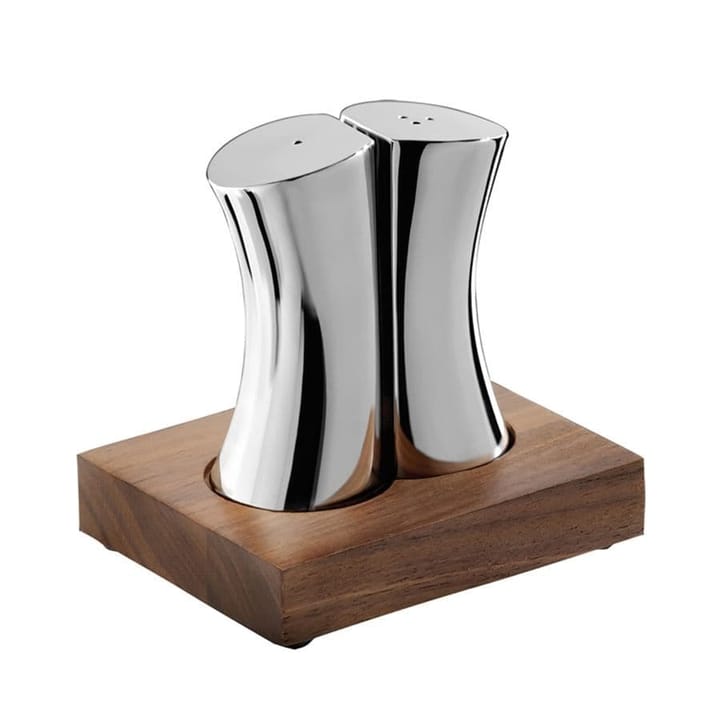 Drift Salt & Pepper Shakers - Stainless steel-walnut - Robert Welch