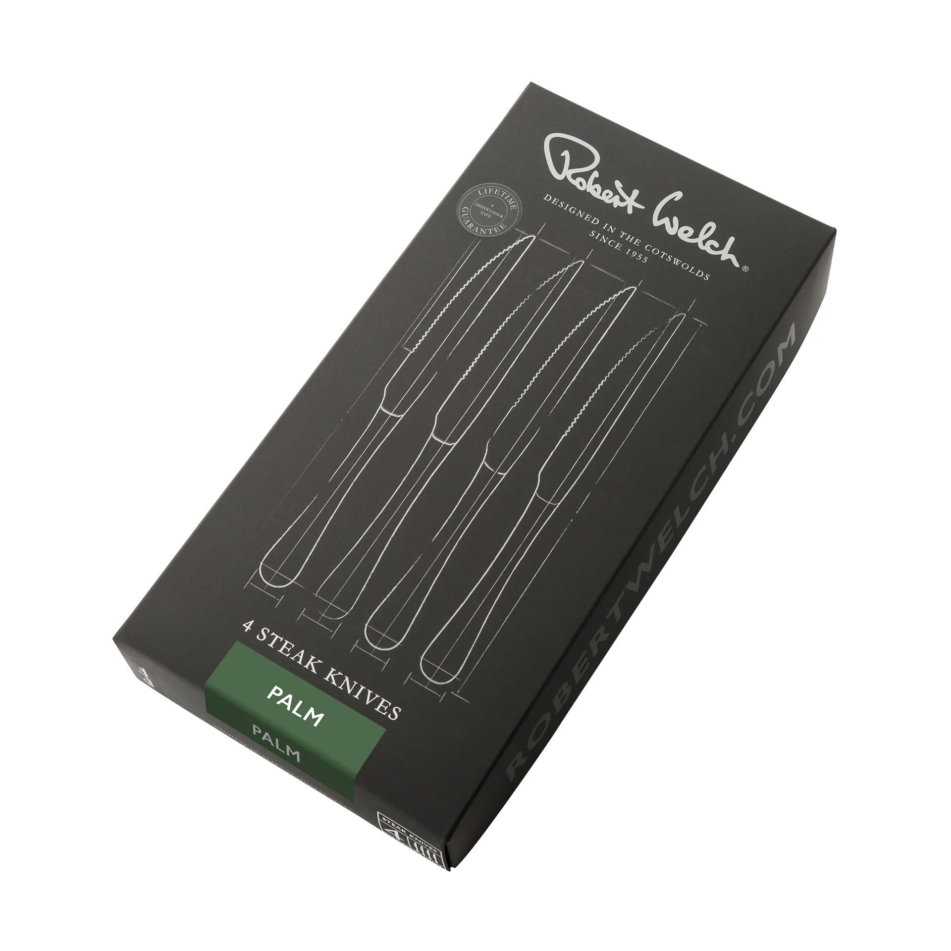 Palm Bright grill knife 4-pack, Stainless steel Robert Welch