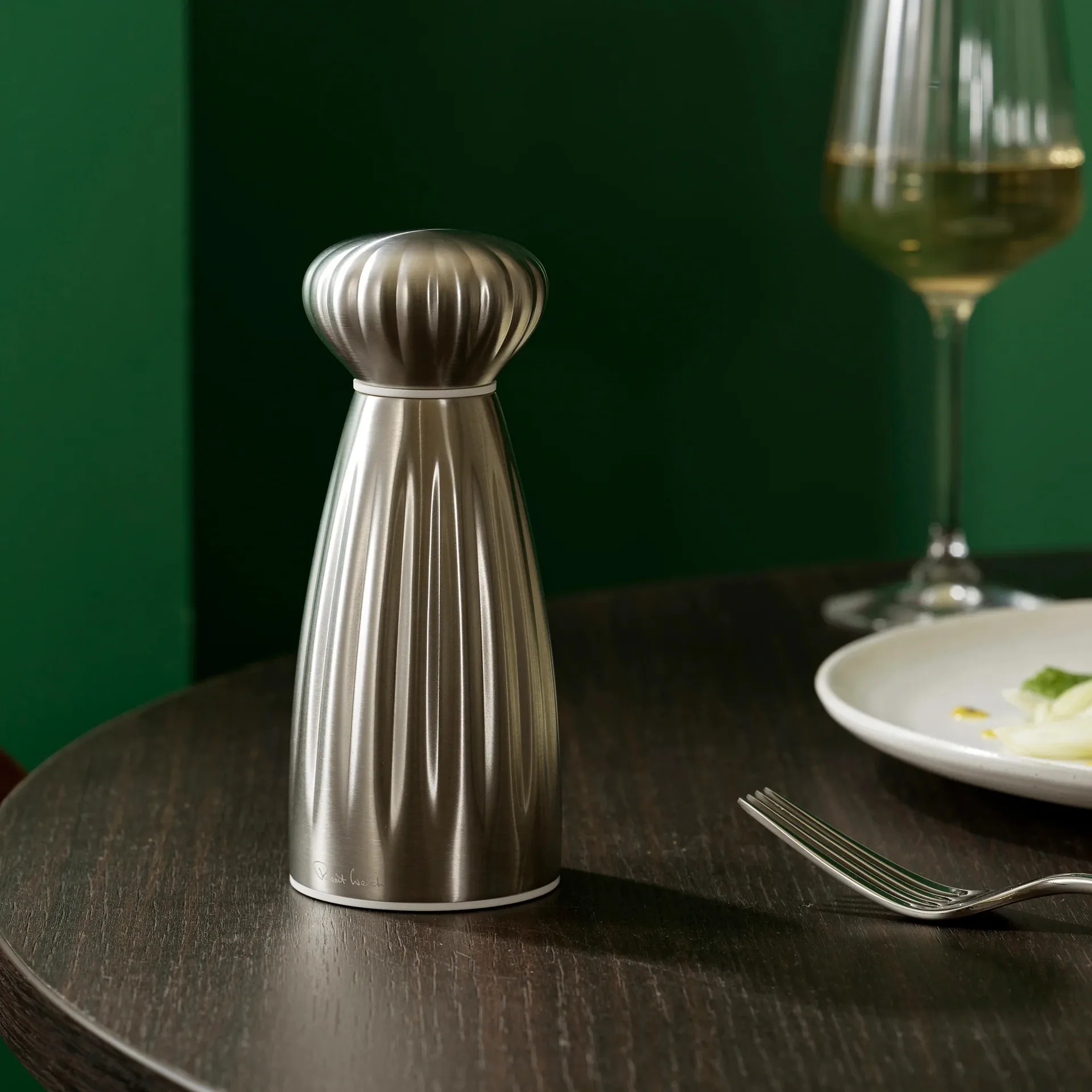 Palm Satin salt mill, Small-stainless steel Robert Welch