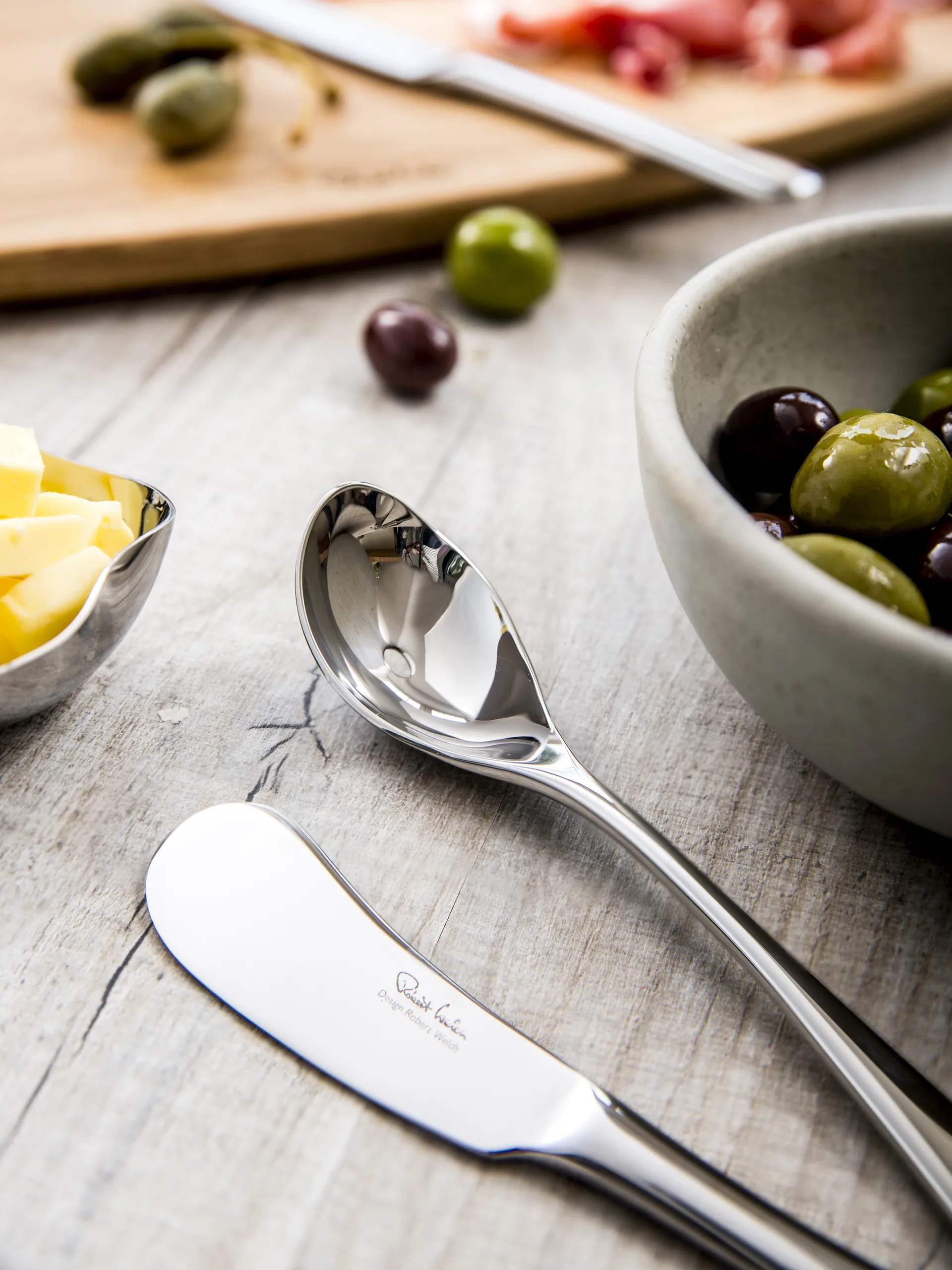Radford olive spoon mirror, Stainless steel Robert Welch
