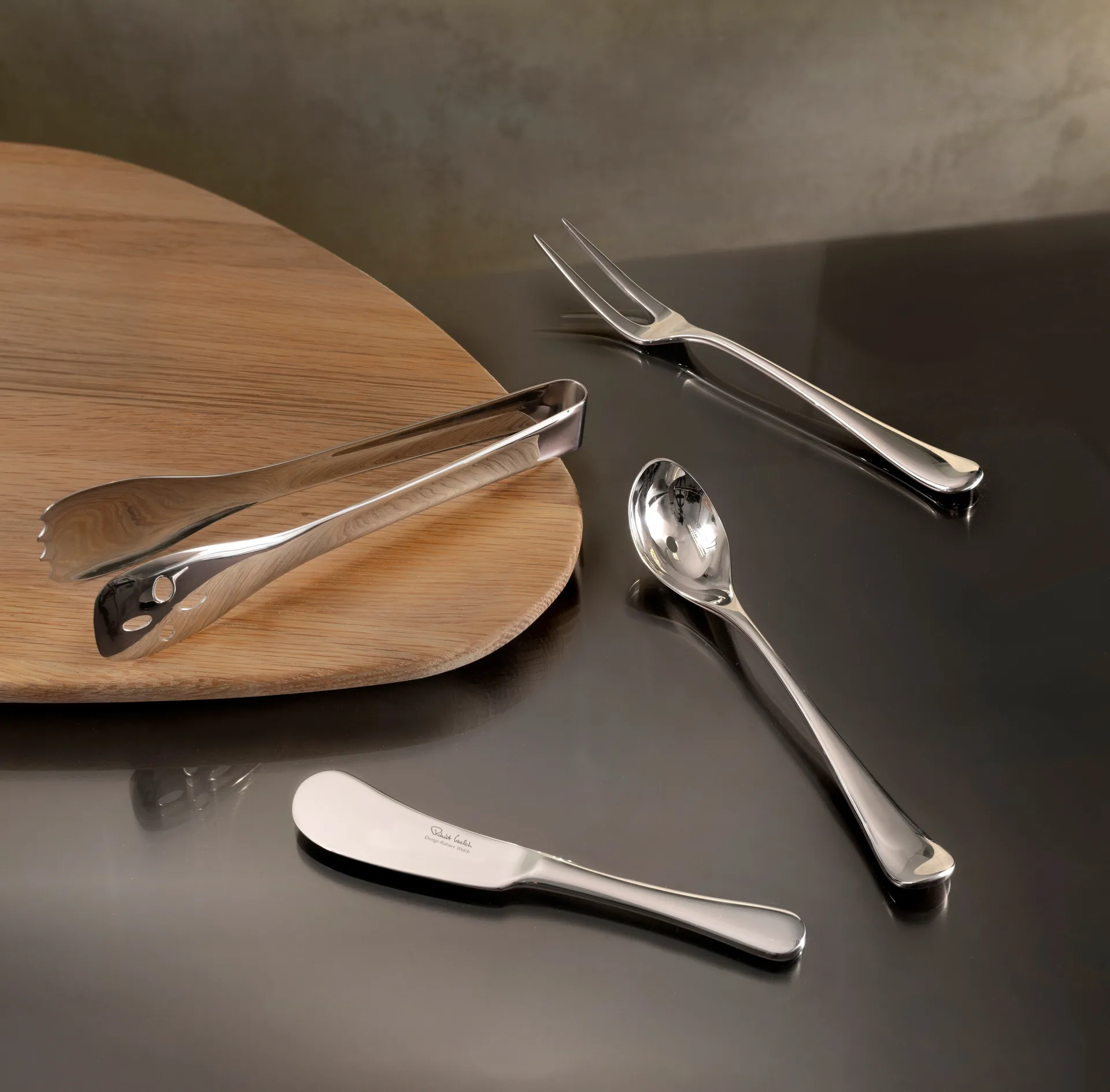 Radford olive spoon mirror, Stainless steel Robert Welch