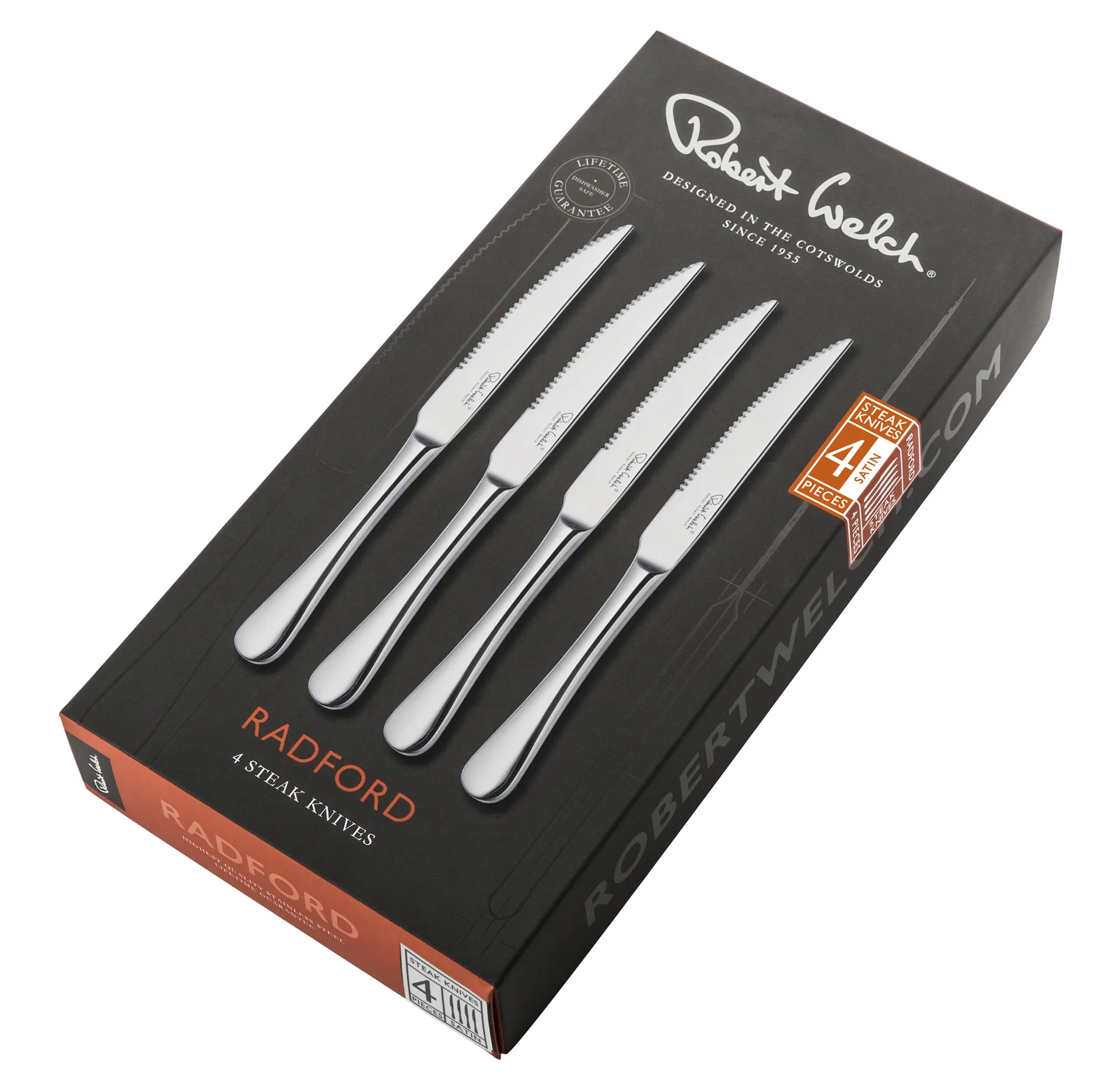 Radford steak knife matte 4 pieces, Stainless steel Robert Welch