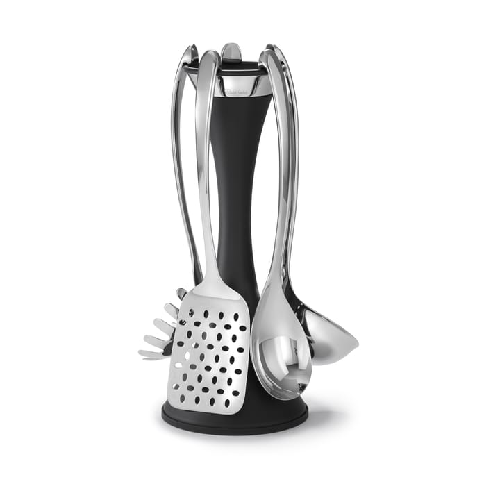 Robert Welch Signature kitchen utensil rack 6 piece set - Black - Robert Welch