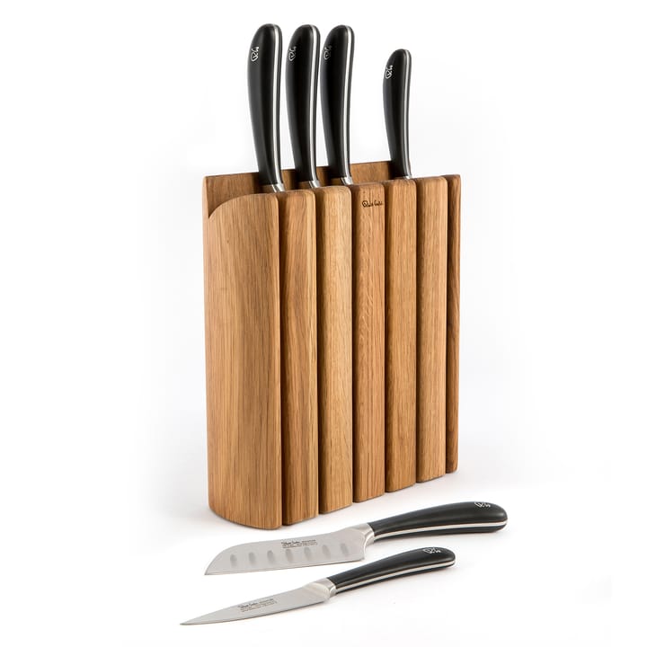 Signature Book Oak knife block set 7 pieces, oak Robert Welch