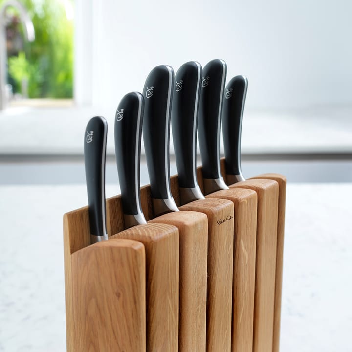 Signature Book Oak knife block set 7 pieces, oak Robert Welch