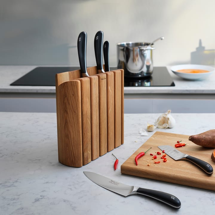 Signature Book Oak knife block set 7 pieces, oak Robert Welch