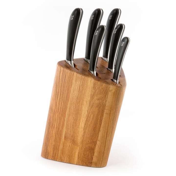 Signature Prism Oak knife block set 7 pieces - oak - Robert Welch