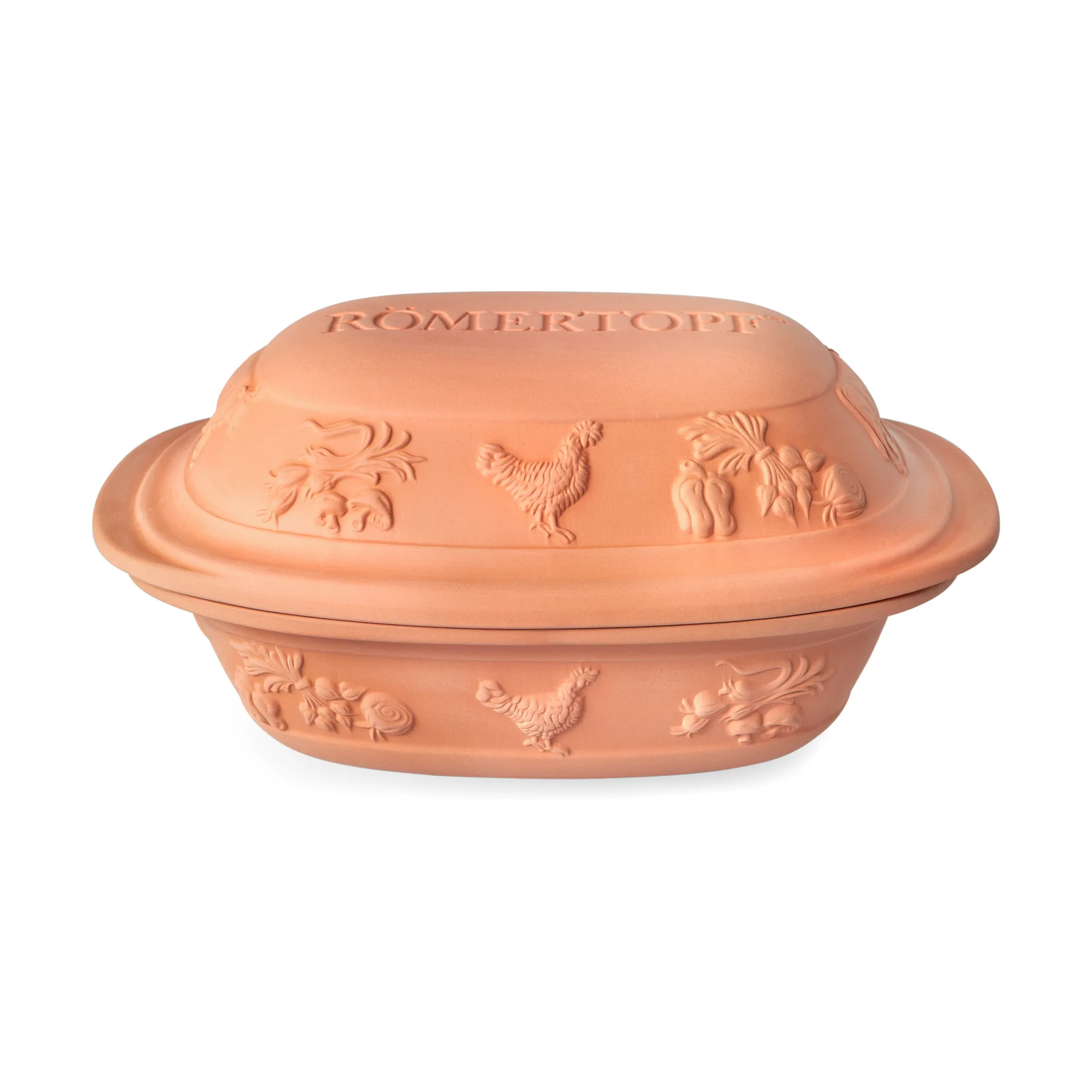 Rustic terracotta clay pot, 4 seater Römertopf