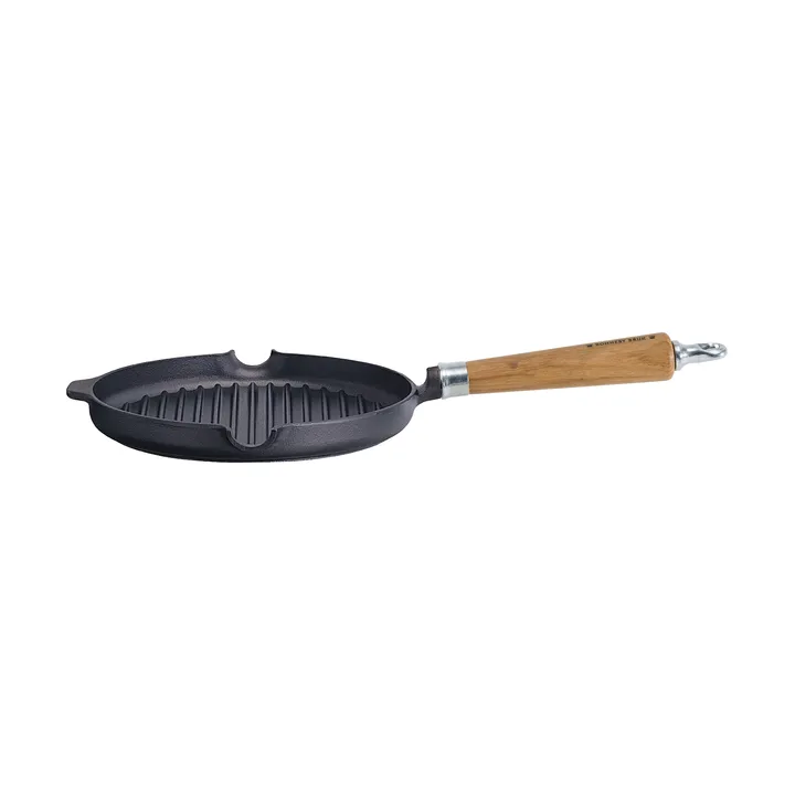 Maestro grill pan - Ø25 cm with oak handle - Ronneby Bruk