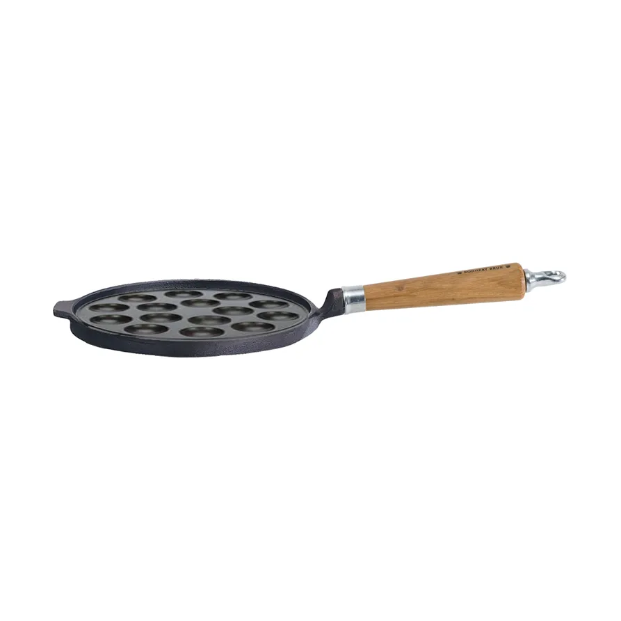 Maestro poffertjes pan, 15 holes, Ø25 cm with oak handle Ronneby Bruk