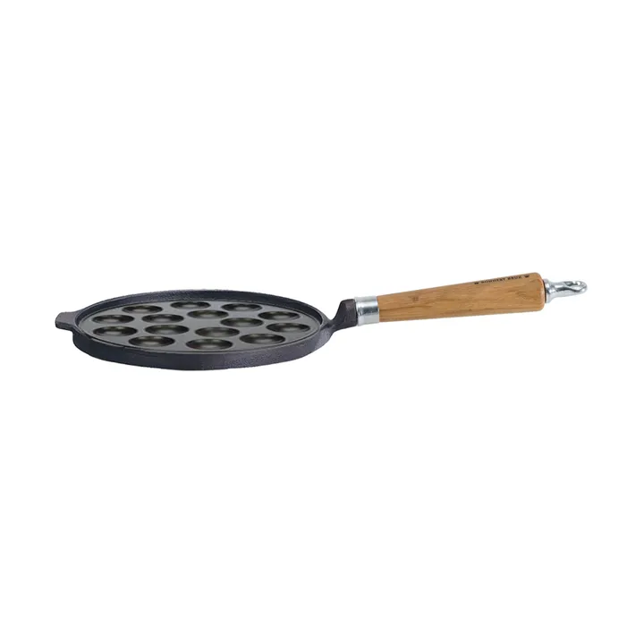 Maestro poffertjes pan - 15 holes, Ø25 cm with oak handle - Ronneby Bruk