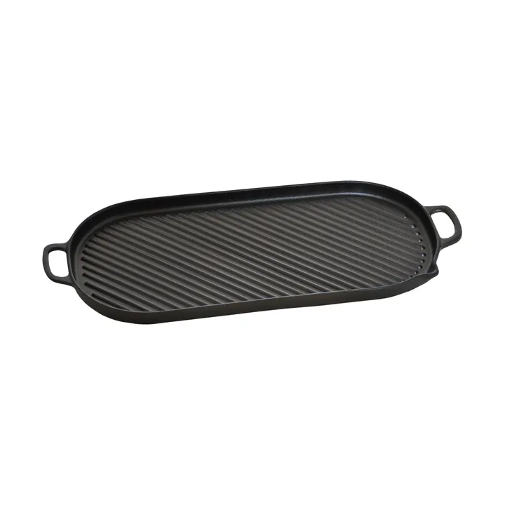 Rondo grill plate - 23x47 cm with handle and spout - Ronneby Bruk