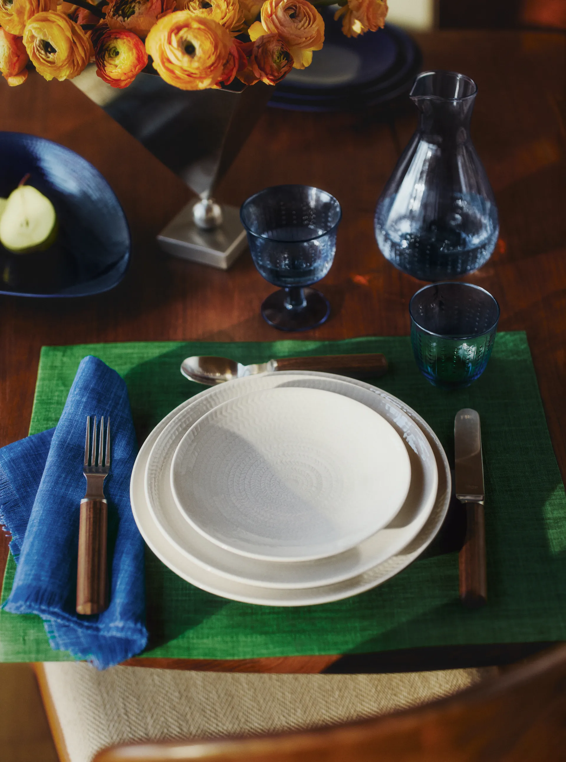 Blue Fire plate, Blue, 23 cm Rörstrand