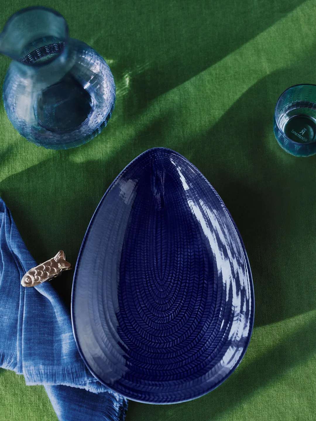 Blue Fire serving platter, Blue, 20x29 cm Rörstrand