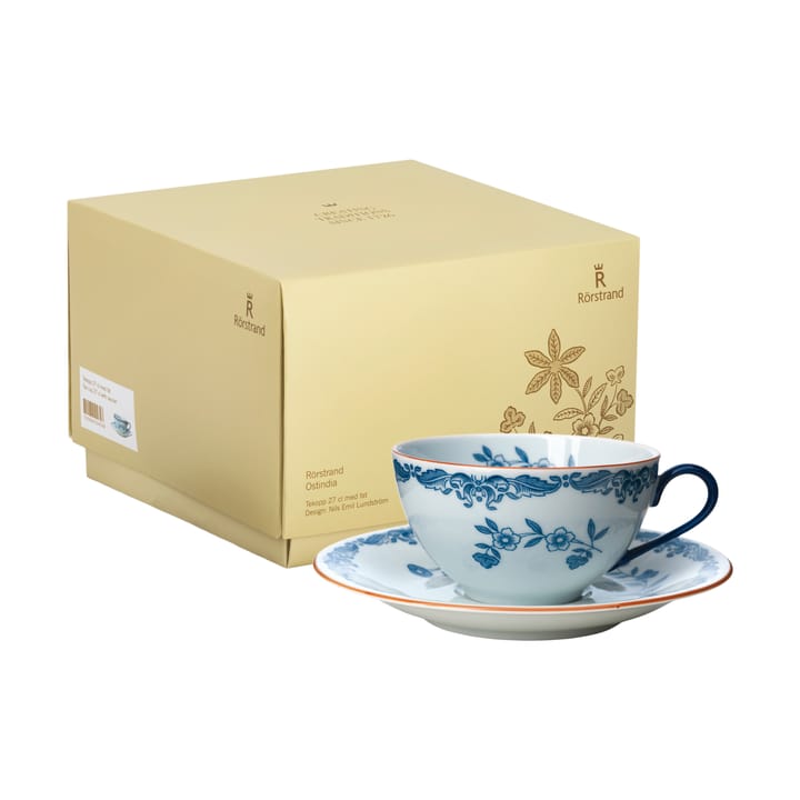 Ostindia cup with saucer 27 cl gift wrap, Blue-white Rörstrand
