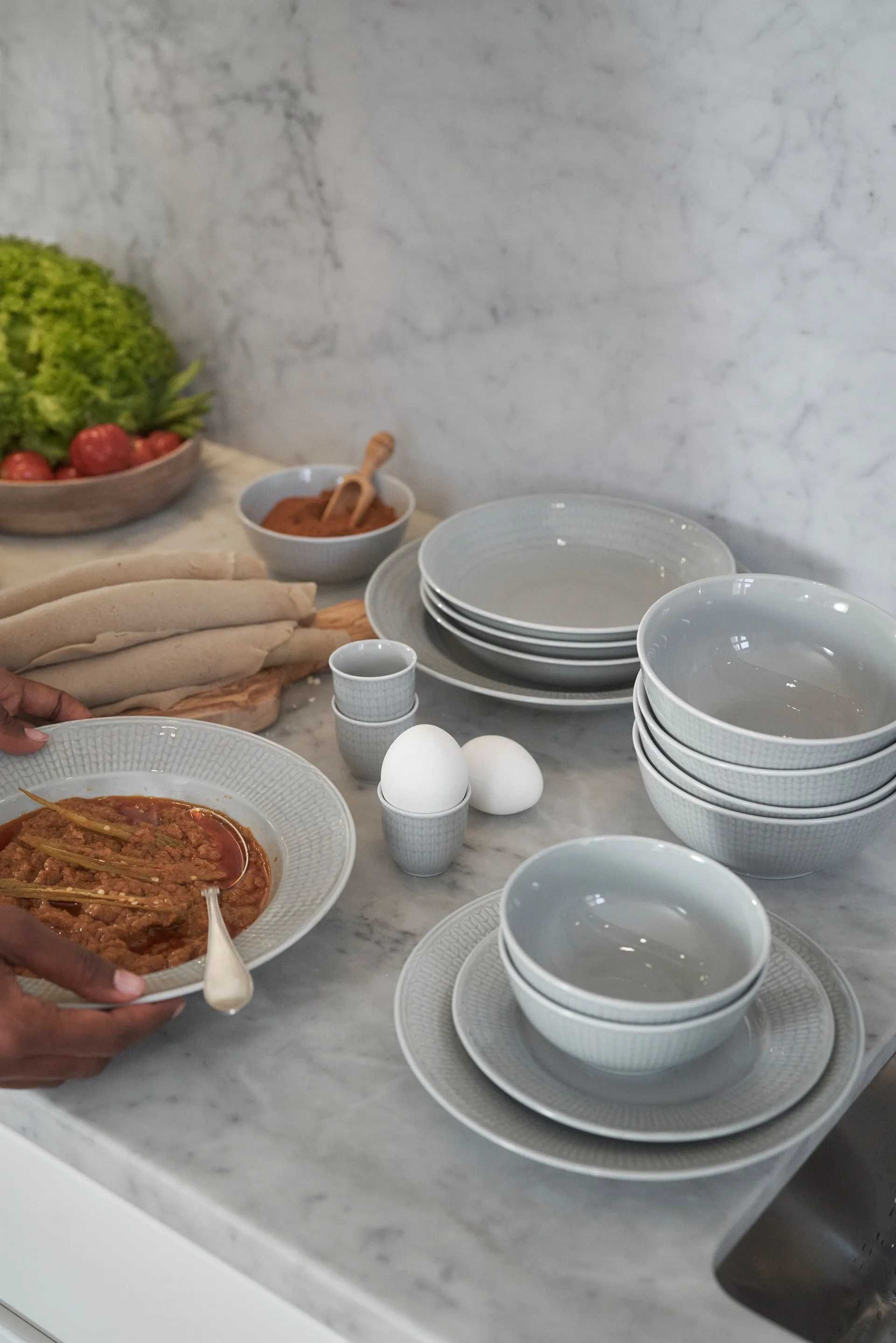 Swedish Grace bowl small 6-pack Mist (grey),  Rörstrand