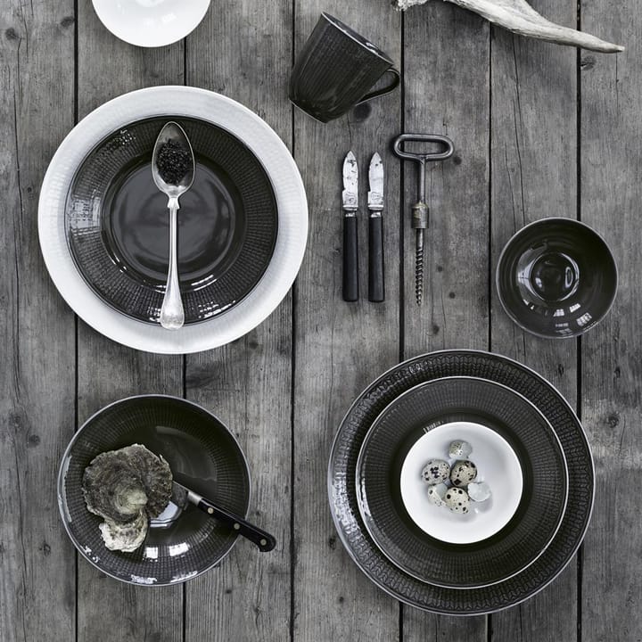 Swedish Grace deep plate Ø19 cm, stone (dark grey) Rörstrand