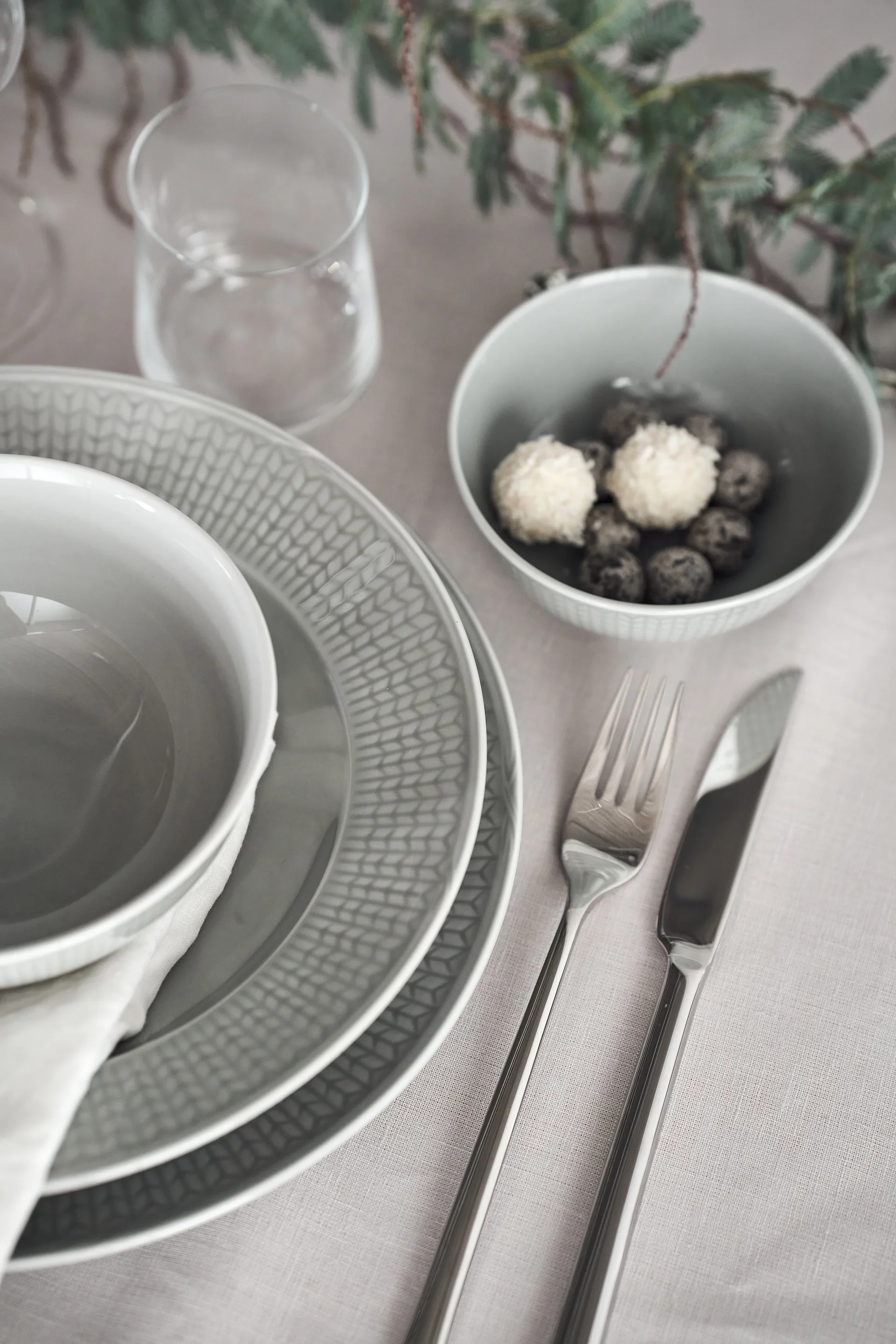 Swedish Grace deep plate 25 cm 6-pack Mist(grey),  Rörstrand