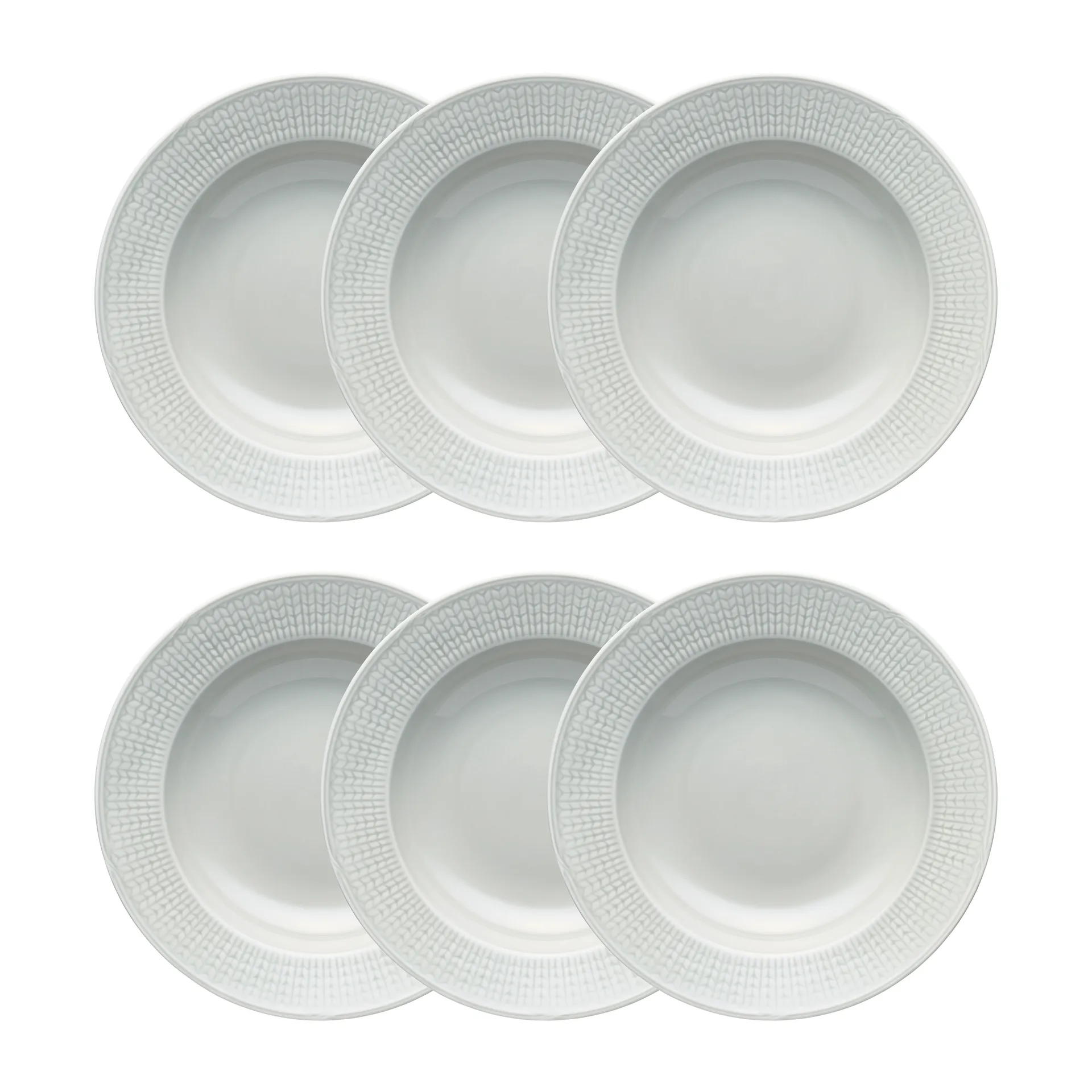 Swedish Grace deep plate 25 cm 6-pack Mist(grey) Rörstrand