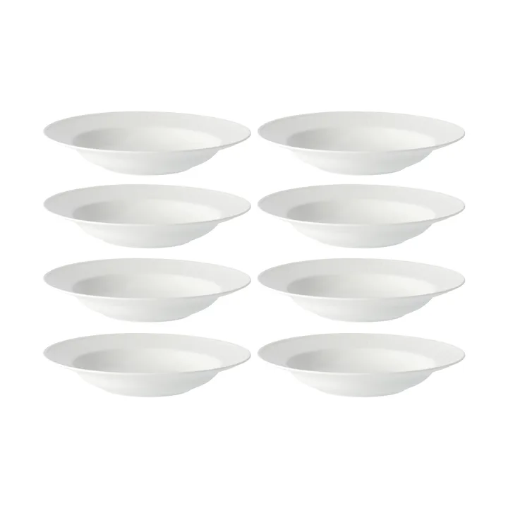 Swedish Grace deep plate Ø25 cm 8-pack - Snow (white) - undefined - Rörstrand