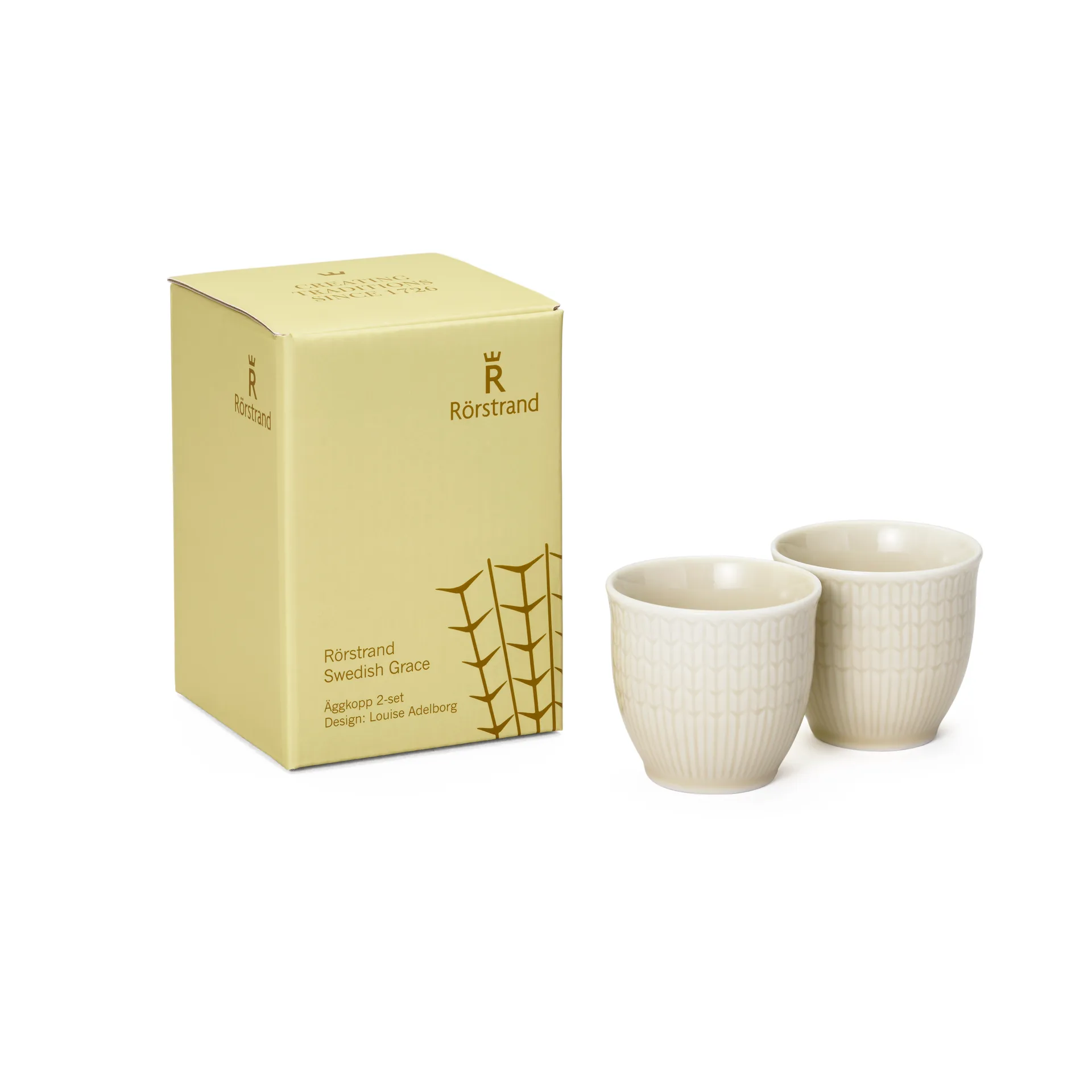 Swedish Grace egg cup 2-pack, Oat Rörstrand