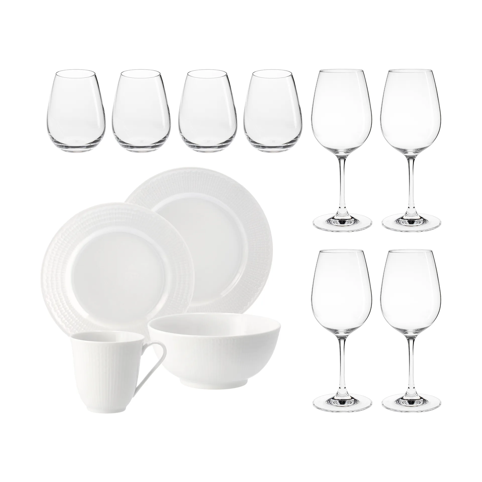 Swedish Grace & Karlevi starter set - Snow (white),  Rörstrand