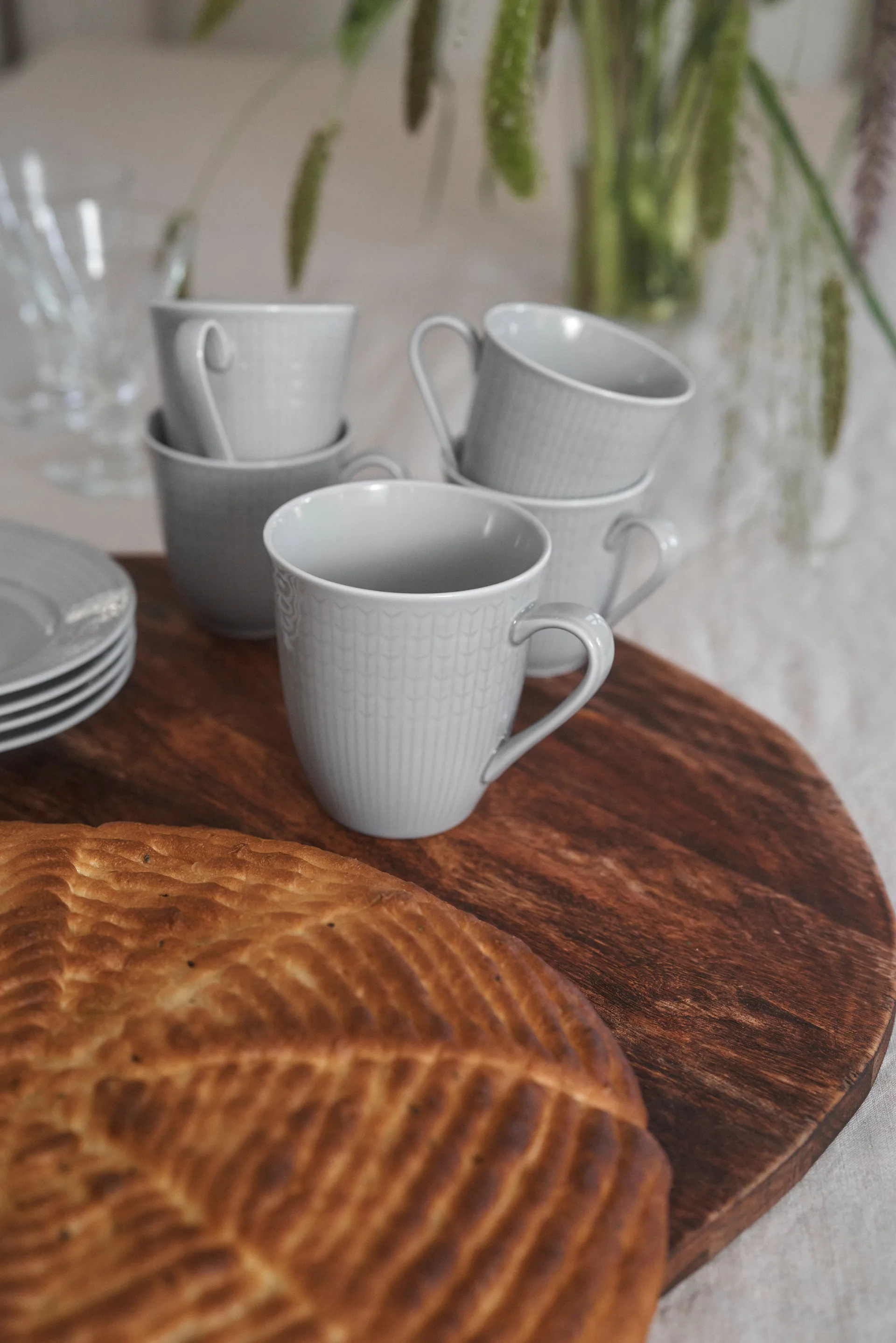 Swedish Grace mug large 6-pack Mist (grey),  Rörstrand