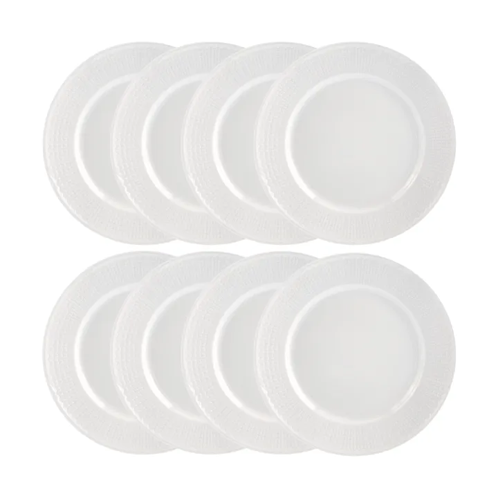 Swedish Grace plate Ø27 cm 8-pack - Snow (white) - undefined - Rörstrand