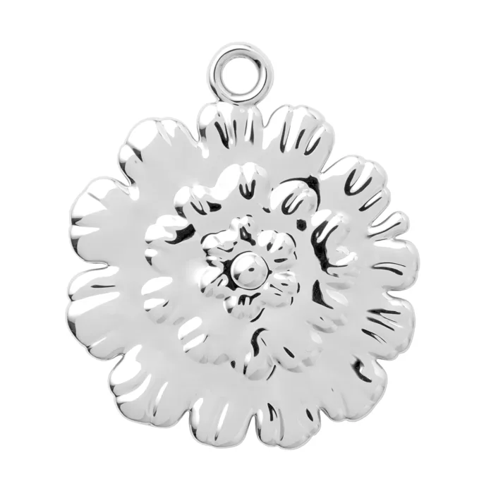 Ball flower Christmas ornament 6.5 cm, Silver-plated Rosendahl