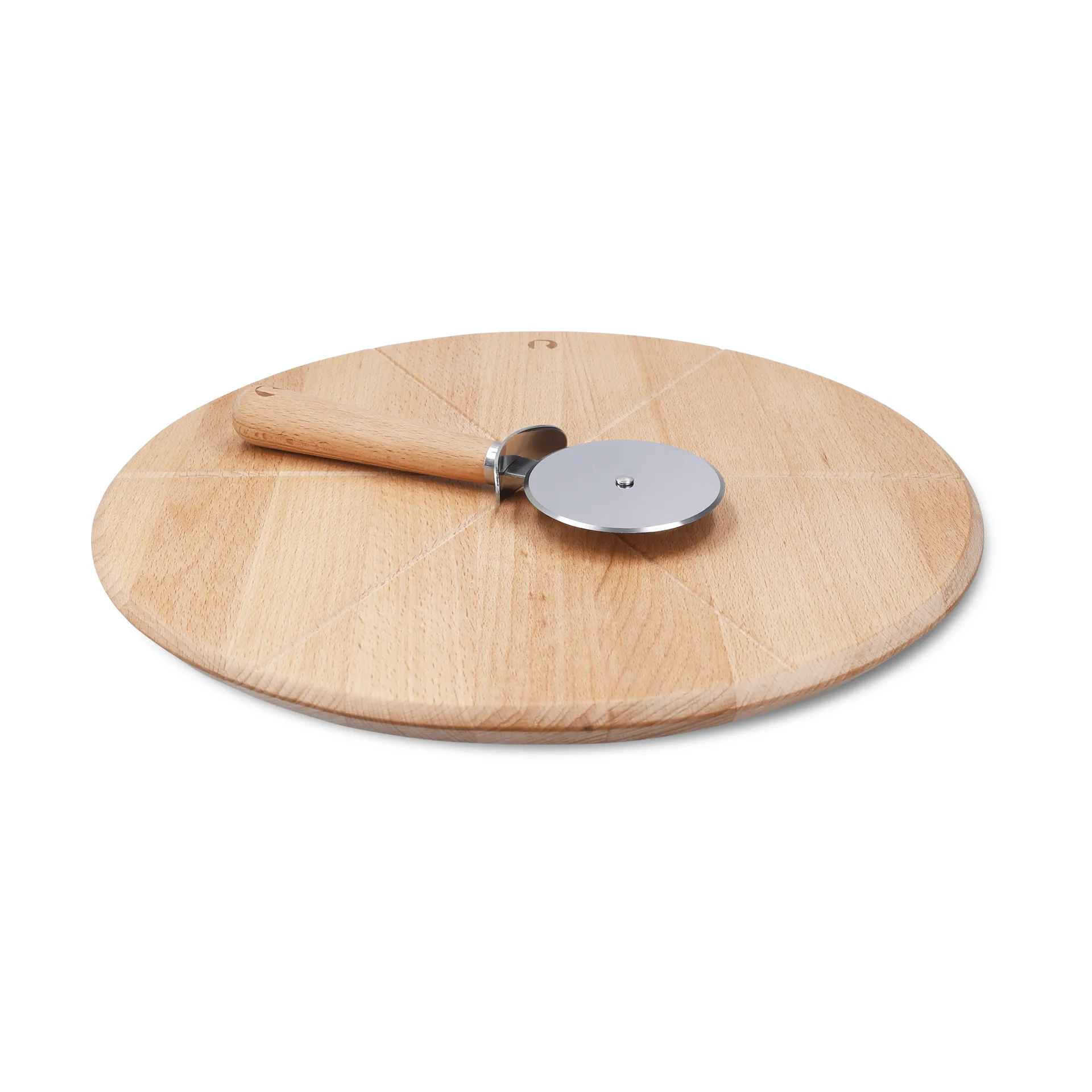 Grand Cru pizza board and pizza cutter, Beech, Ø35 cm Rosendahl