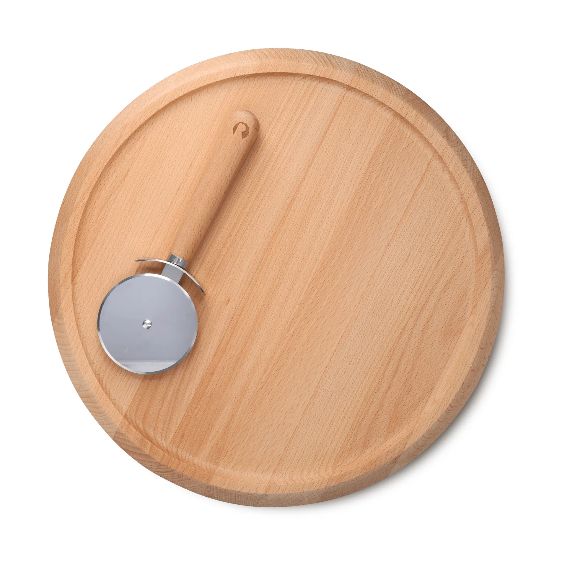 Grand Cru pizza board and pizza cutter, Beech, Ø35 cm Rosendahl