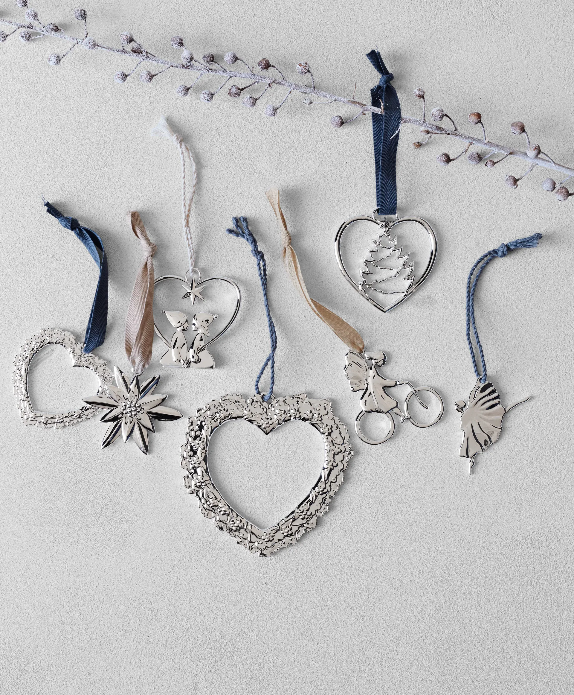 Karen Blixen Christmas decoration Flower heart, Silver Rosendahl