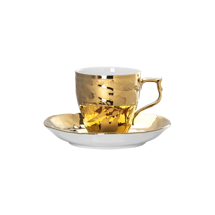 Rosenthal Heritage Midas espresso cup with saucer, white-gold Rosenthal