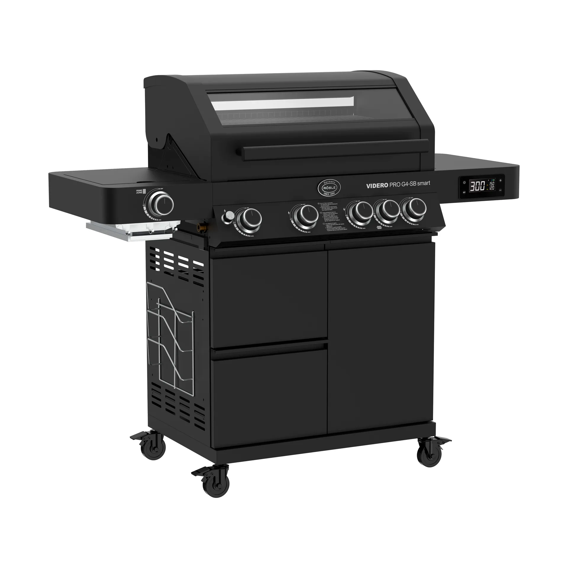 Videro PRO G4-SB Smart Vario+ gas grill, Matte black Rösle