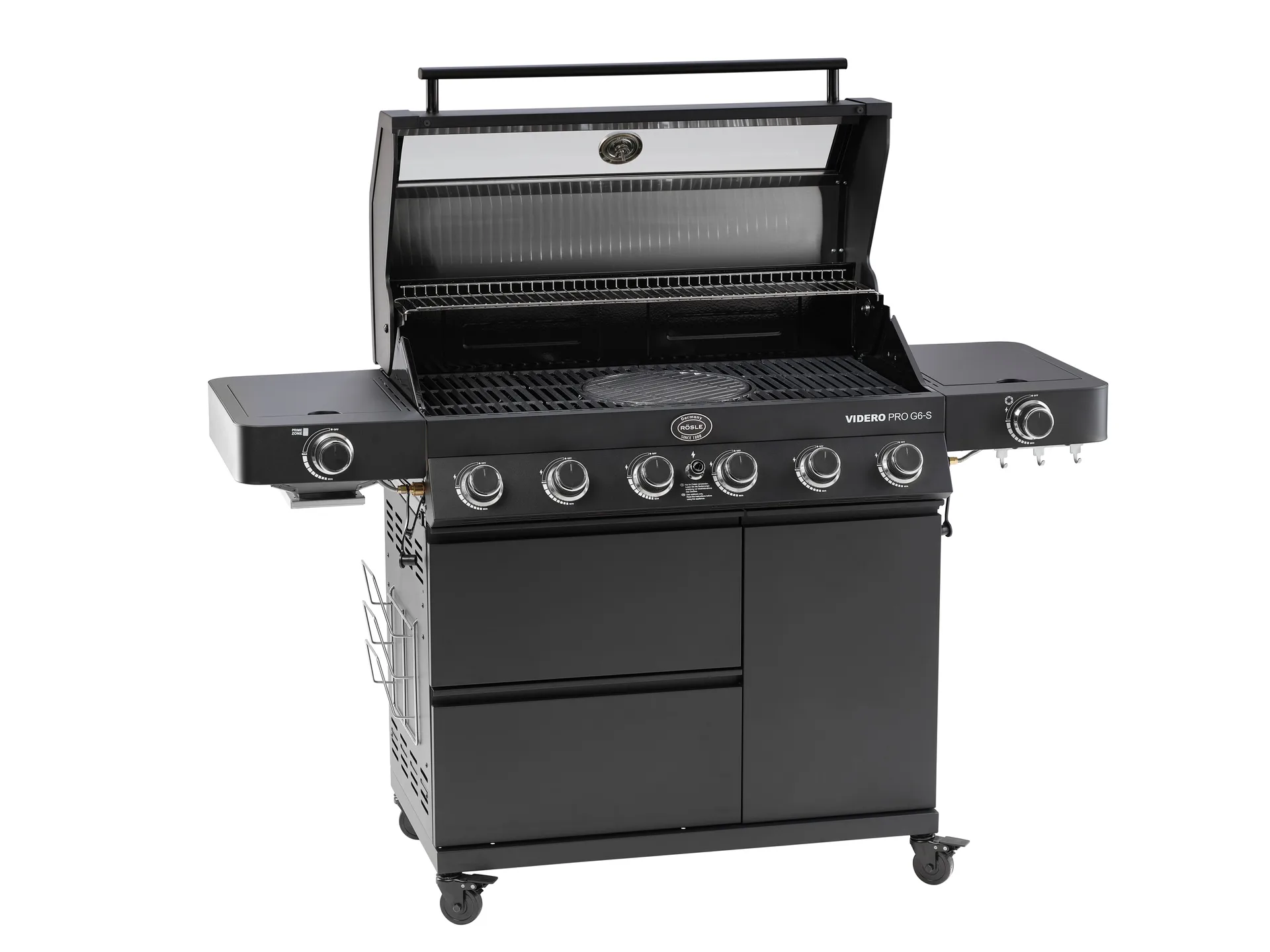 Videro PRO G6-S Vario+ gas grill, Matte black Rösle