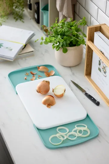 Separa chopping board with trays - Nordic green, 39x26 cm - Rosti