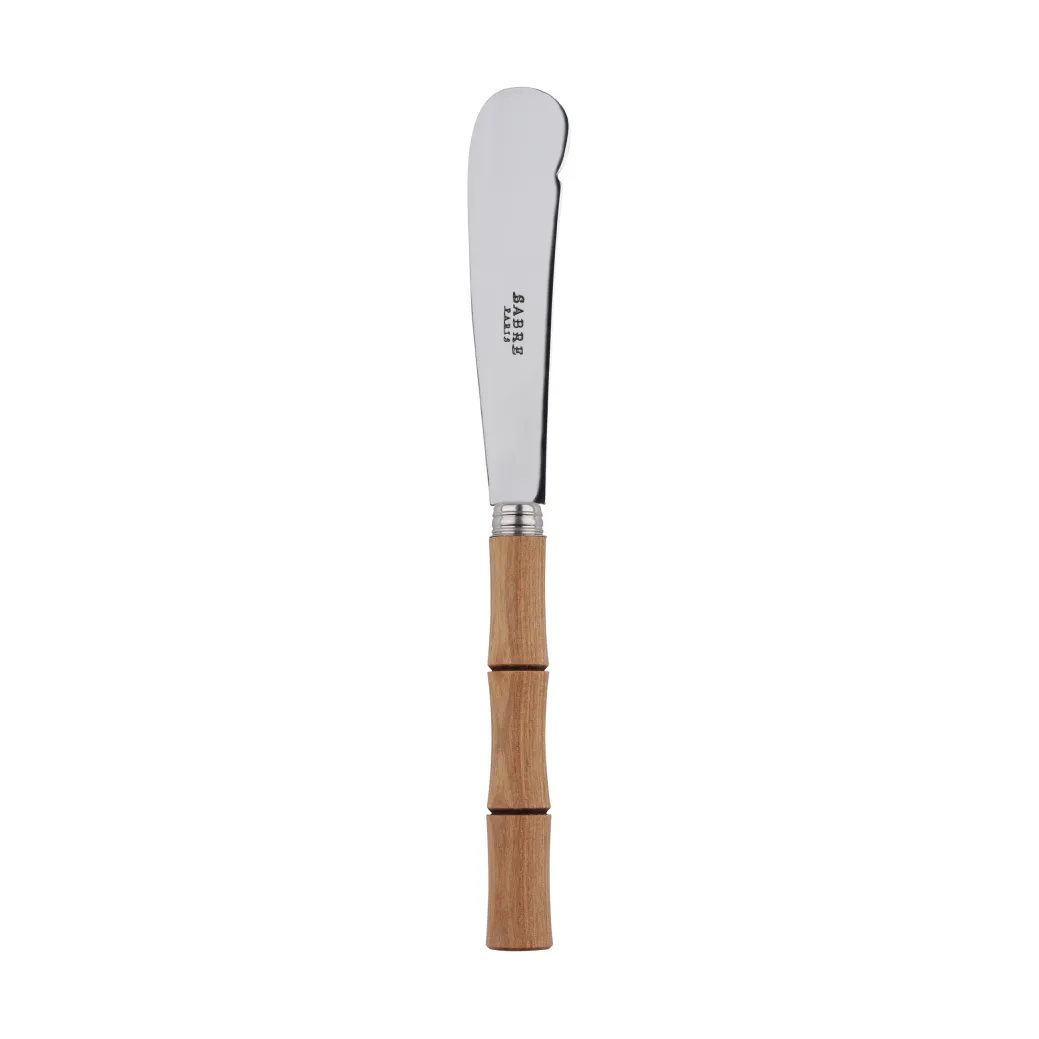 Bamboo shape butter knife 16 cm, Light wood laminated SABRE Paris