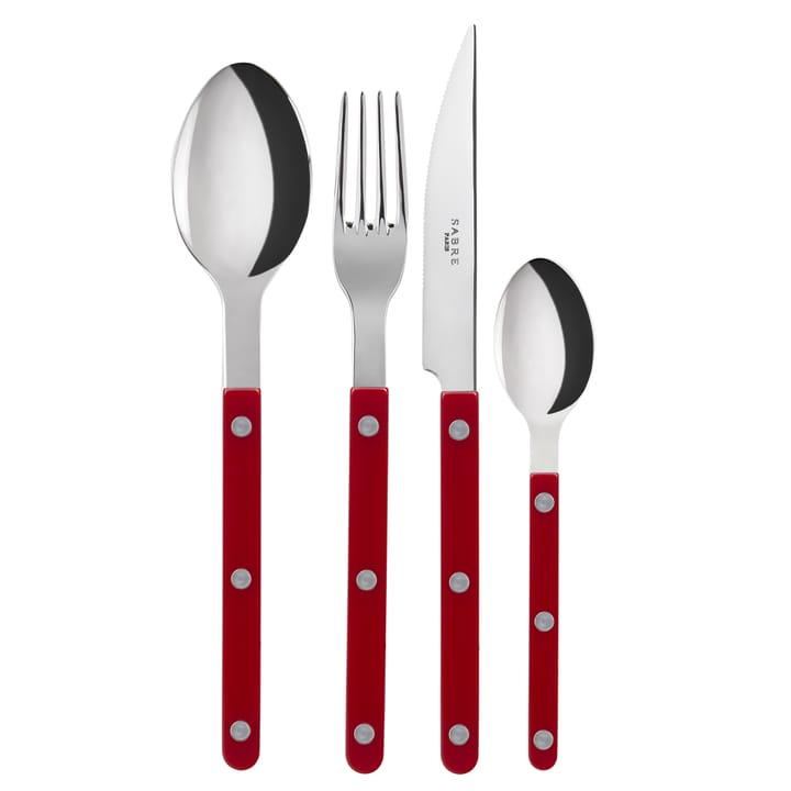 Bistrot cutlery shiny 24 pcs, burgundy SABRE Paris