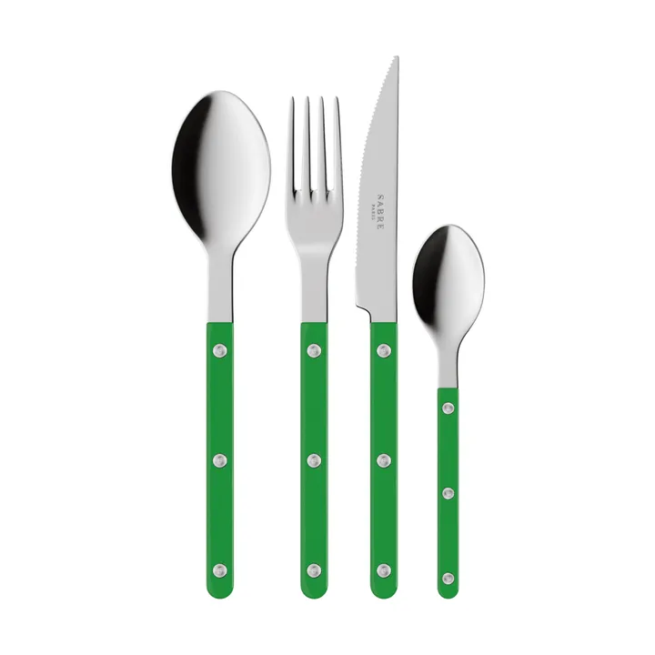 Bistrot solid cutlery set 4 pieces - Garden green - SABRE Paris
